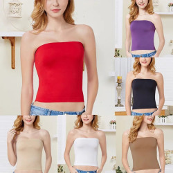 2023 Strapless Bra Women's Sexy Casual Long Tube Top Bandeau Sexy Wrapped Bra Summer Fitness Bra Belt Wrapped Femme Bralette