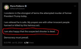 pierre poilievre trump assassin statement