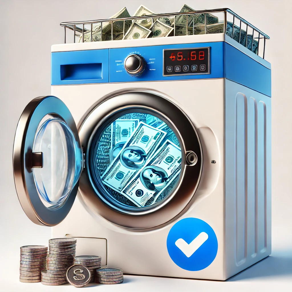 x blue check verified money laundering