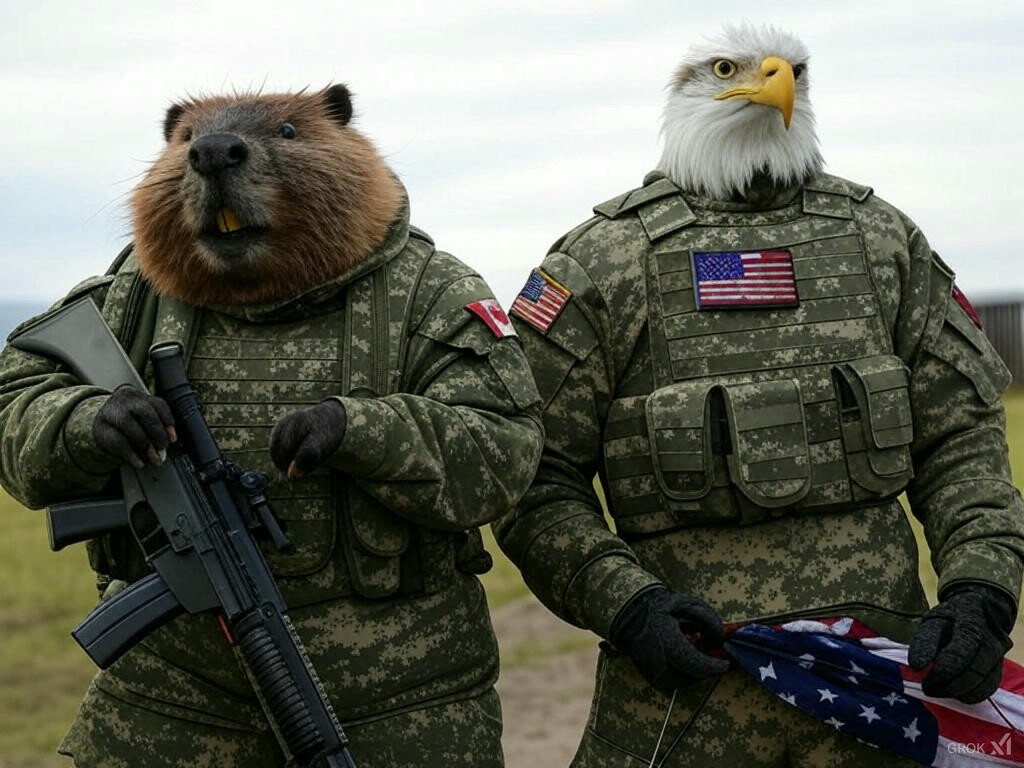 canadian beaver america eagle.